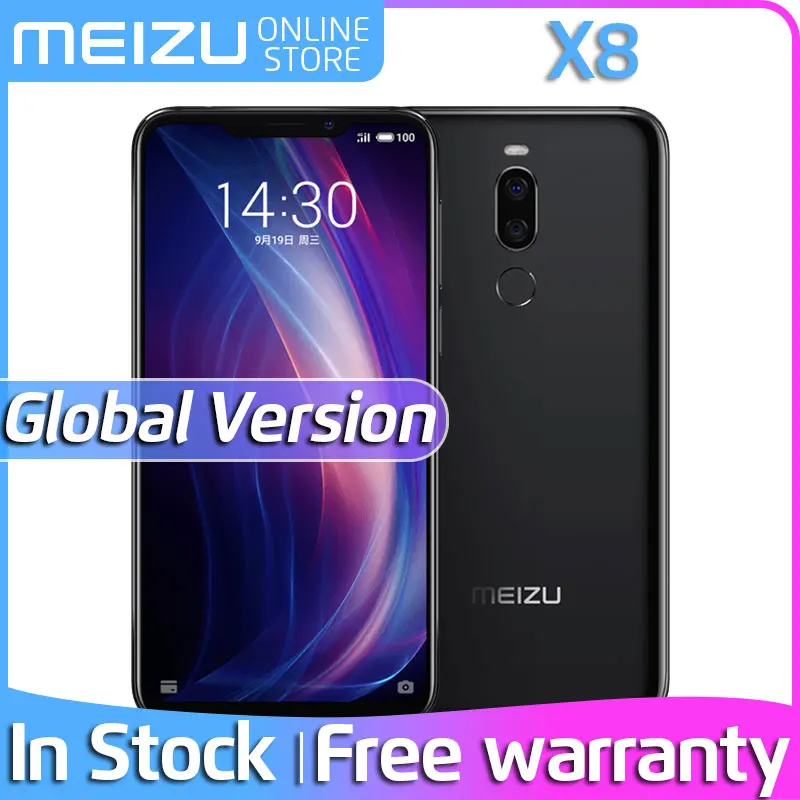 Глобальная версия Meizu X8, 6 ГБ, 128 ГБ, 4G, LTE X 8, Смартфон Snapdragon 710, четыре ядра, экран 6,15 дюйма, 2220x1080 P, аккумулятор 3210 мАч, функция распознавания лица