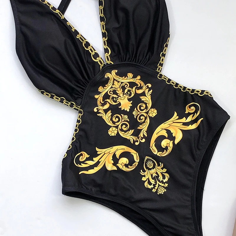 Swimming Suit For Women Black Monokini Swimsuit Retro Swim Backless Swimwear 2020 Beachwear Swimsuits Female |