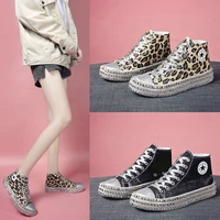 women canvas shoes fashion high top leopard sneakers girls shinny rivet designer star shoes summer hot 2021