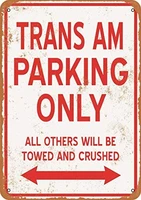 trans am parking only metal sign rustic vintage wall signs plague home decor 12 x 18
