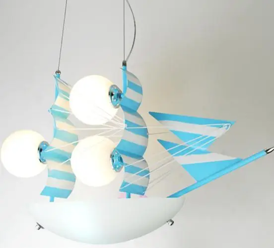 

Modern Led Cartoon Blue Sailing Child Bed Room Pendant Light hanglamp