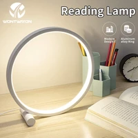 led table lamp bedroom bedside lamp round acrylic living room lamp reading lamp blackwhite touch control dimmable night light