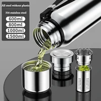 large capacity stainless steel thermos portable vacuum flask insulated tumbler with rope thermo bottle 60080010001500ml