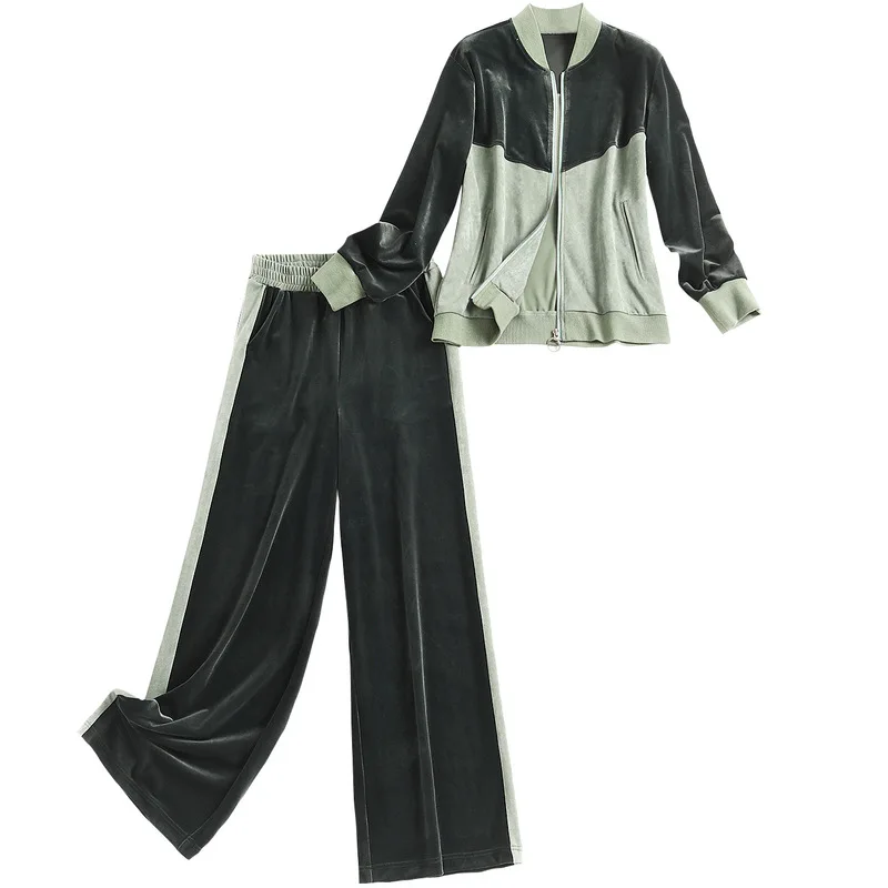 

Velvet Tracksuit Women Costume Velvet Set Long Sleeve Top+Pant Velour Tracksuit Sets for Women Sporting Suit