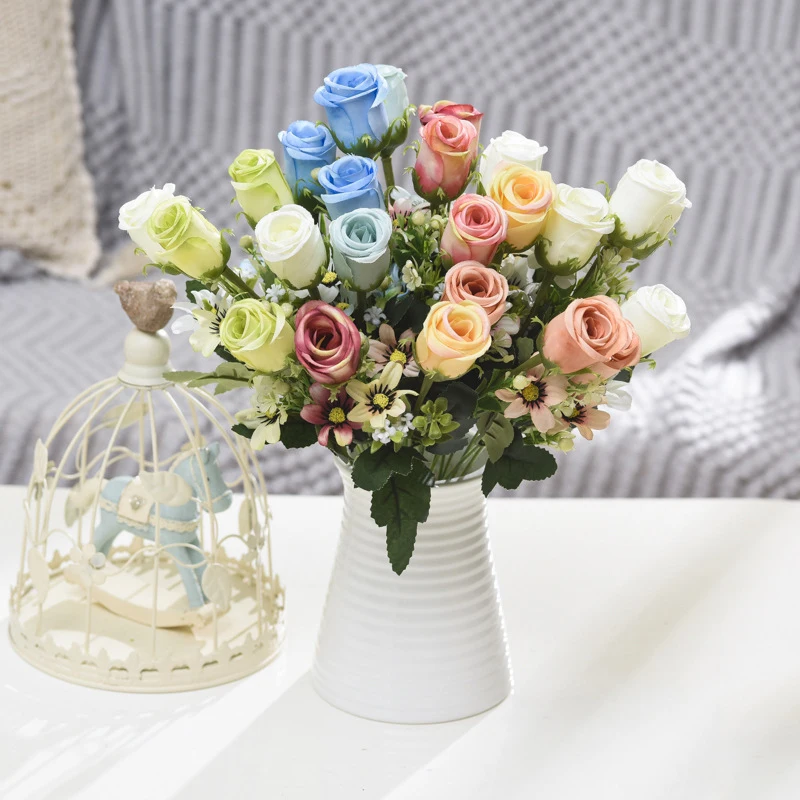 

Fake Plants 5 Oil Paintings Roses Flower Charming Wedding Decoration Aesthetic Bedroom Decor Super Low Price Elegant Room Decor