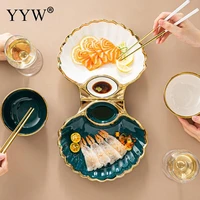 ceramic dish accessories sushi plate set for home dumpling plate shell shaped japanese tableware sushi dish kitchen accessories