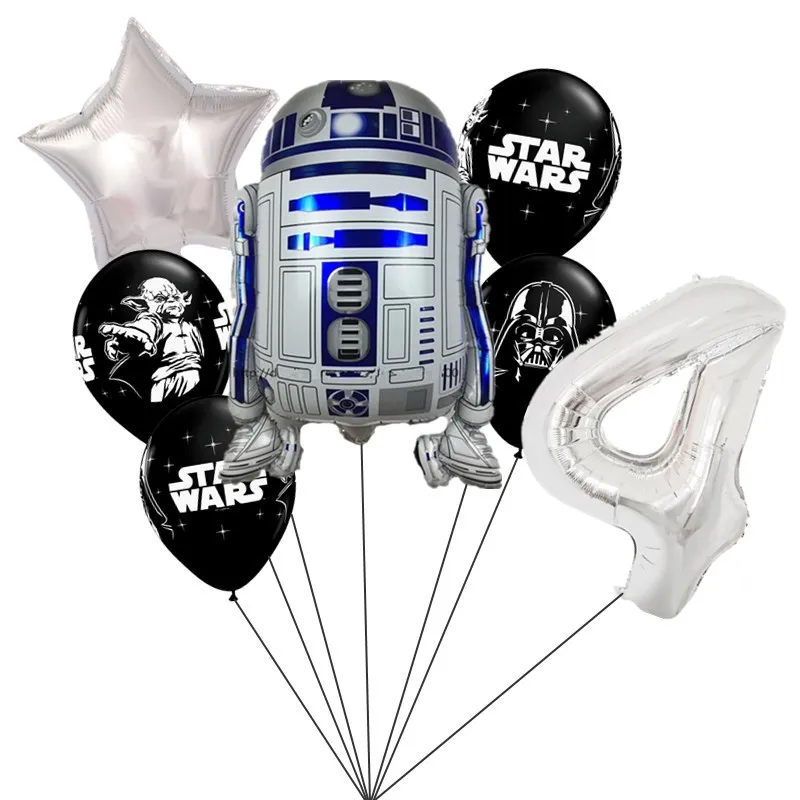 1set Star Wars Balloons Birthday Party Decoration Master Yoda Robot Balloon Kids Toys Globos Cumpleanos Infantiles | Дом и сад