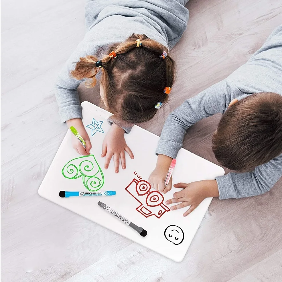 

A3 Size Dry-Erase Magnetic Whiteboard for Fridge Magnets Refrigerator White Board 5 Fine Colorful Markers 1 Eraser Drawing Board