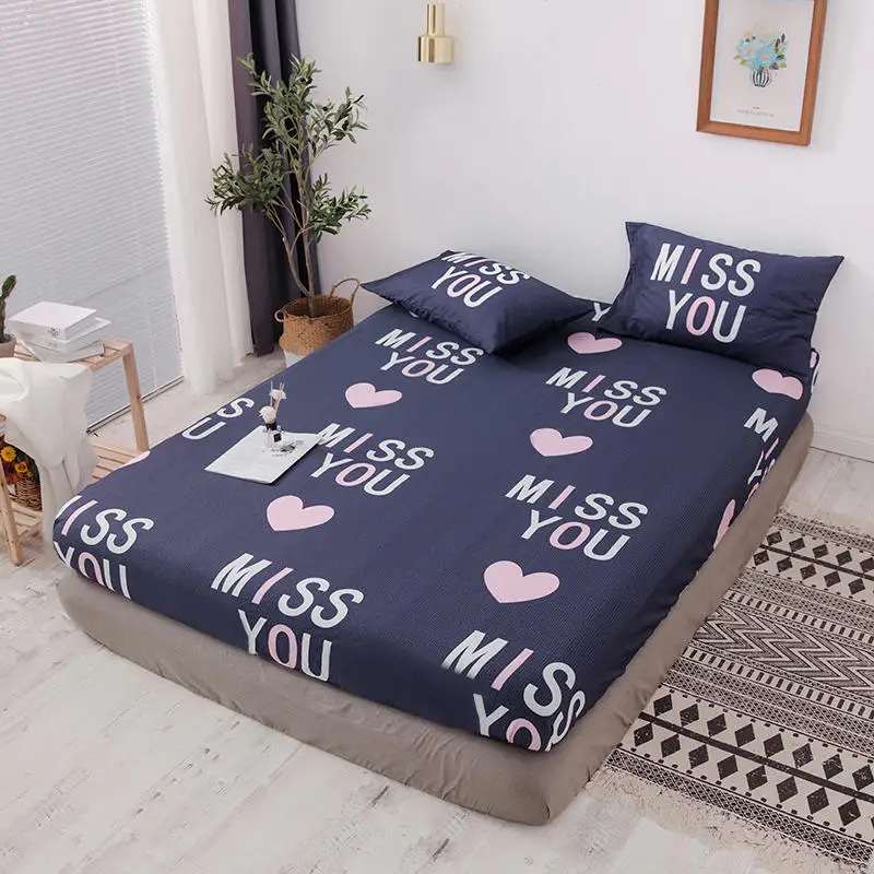 (Новый товар) 1 шт. натяжная простыня из 100% хлопка с принтом наматрасник четырьмя