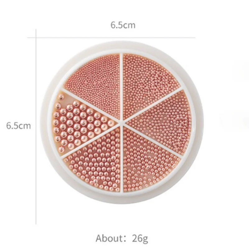 6 Grids Nail Art Tiny Steel Caviar Beads 0.8-3Mm Mixed Size 3D Design Rose Gold Silver Jewelry Manicure DIY Decoration images - 6
