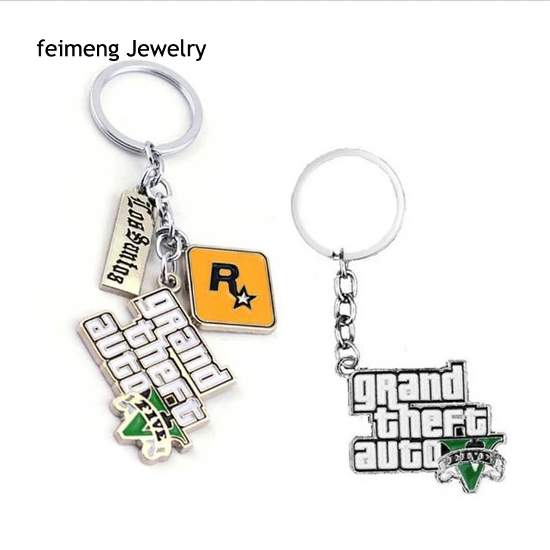 Бесплатная доставка брелок для ключей серии PS4 GTA 5 с крутой подвеской V Grand Theft Auto