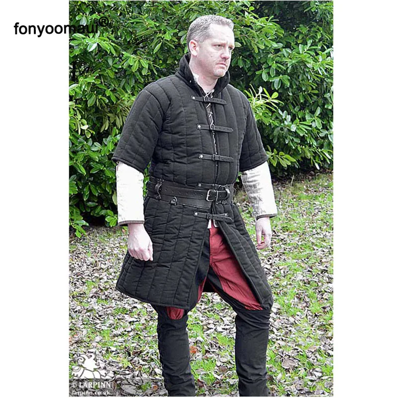 5XL средневековый мужской костюм рыцаря ларпа викинга Cos Gambeson Armor react мужская