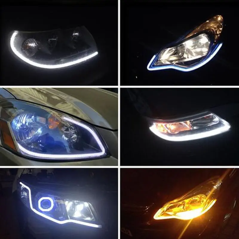 Фото Дневсветильник Светодиодная лента DRL, белая и желтая, 2x60 см №3