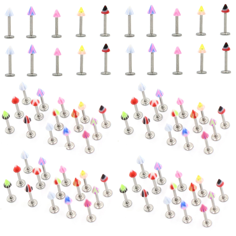 Серьги для пирсинга из нержавеющей стали Смешанные акриловые украшения прокола