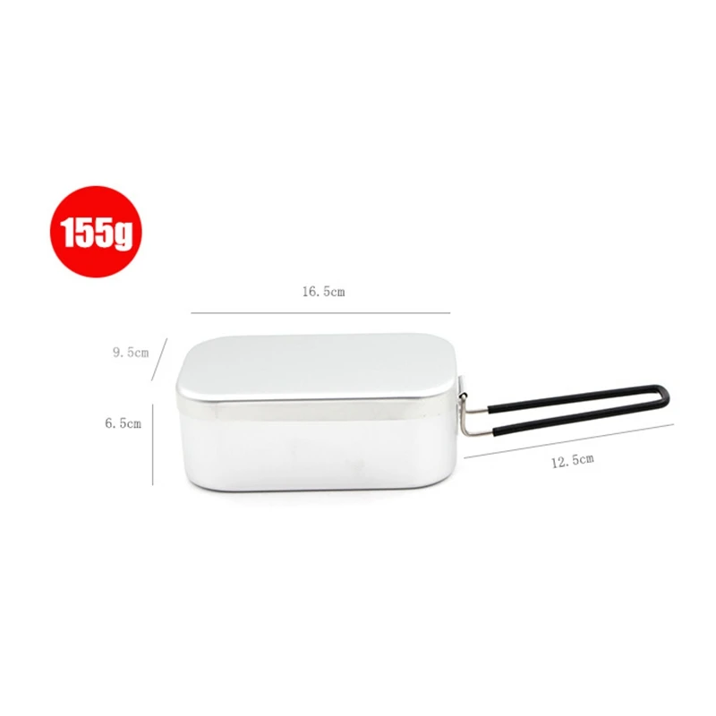 Алюминиевая квадратная коробка для обеда Складная ручка металлический бенто