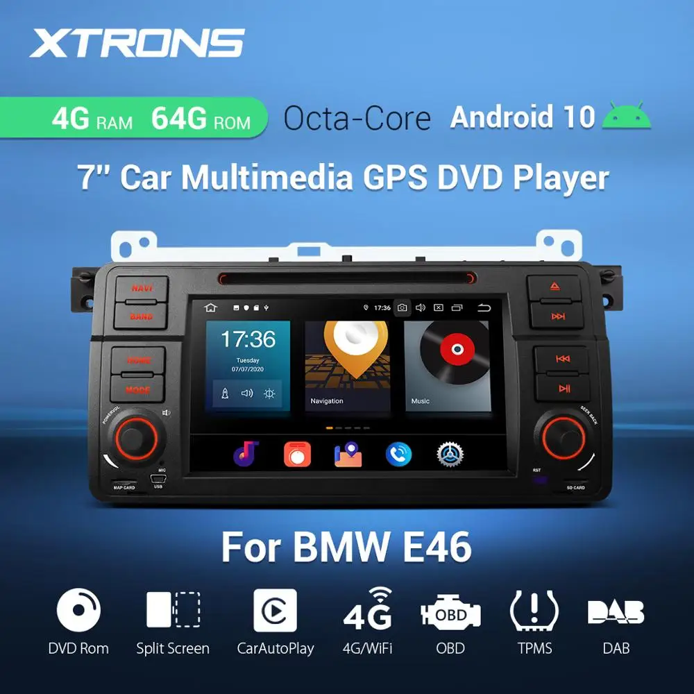 XTRONS 7 ''PX5 Android 10 0 радио автомобильный DVD-плеер GPS для BMW E46 седан Rover 75 1999 2000 2001 2002