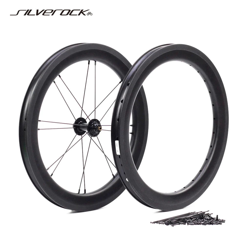 

Карбоновые колеса SILVEROCK, карбоновые колеса 16 "1 3/8" 349, обод тормоза 38 мм, клиншер для складного велосипеда Brompton, 6 скоростей, велосипед