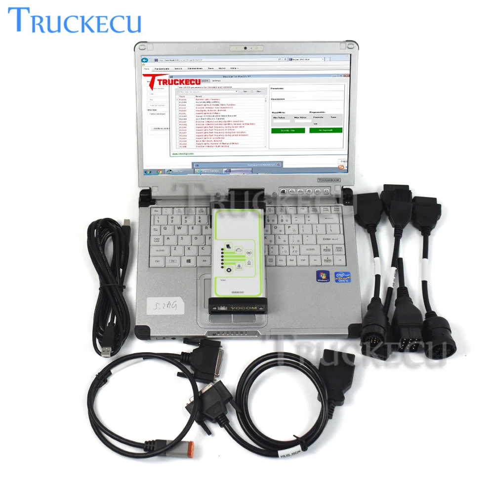 V2.8.130 PTT for volvo Vocom 88890300 Interface for Volvo Renault UD Mack Diagnostic flash file ecu+Thoughbook CF C2 laptop