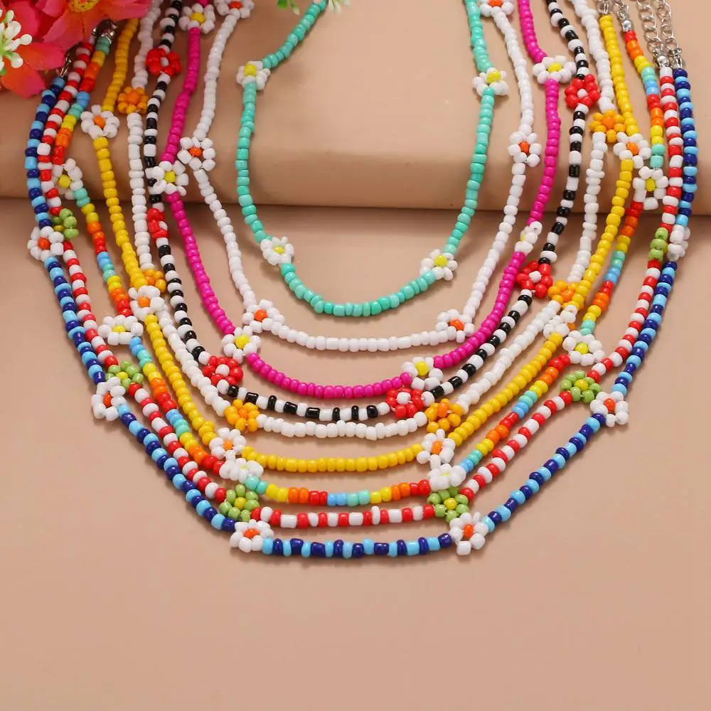 

IFMIA Handmade Bead Choker Necklace New Arrival Bohemia Colorful Beaded Short Collar Necklace For Women Beach Party Jewelry Gift