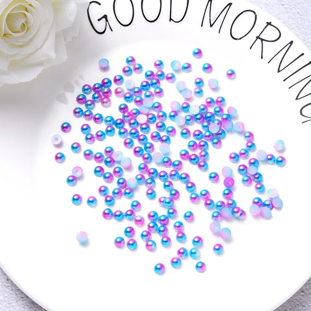 200 шт. градиентные бусины для ногтей в форме русалки жемчужины из АБС пластика