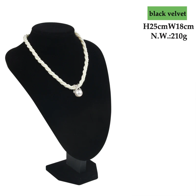 

Fashion Hot Model Show Exhibitor 6 Black Velvet Jewelry Display For Woman Necklaces Pendants Mannequin Jewelry Stand Organizer