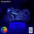 Новый крутой мотоцикл светодиодный ночсветильник для детской спальни Декор уникальный подарок на день рождения для детей учебная Комната Настольные 3d лампы мотоцикл