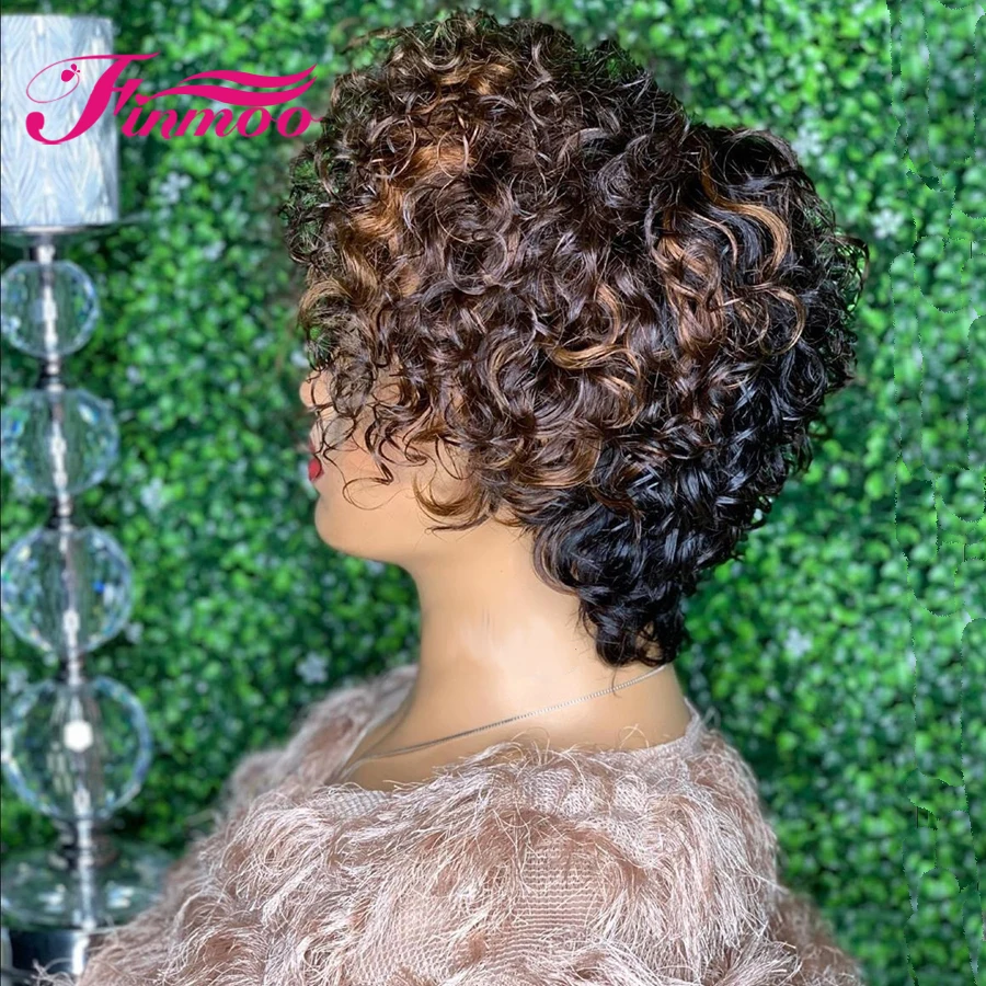 150% парик с изображением Пикси короткий Боб кудрявые человеческие волосы спереди
