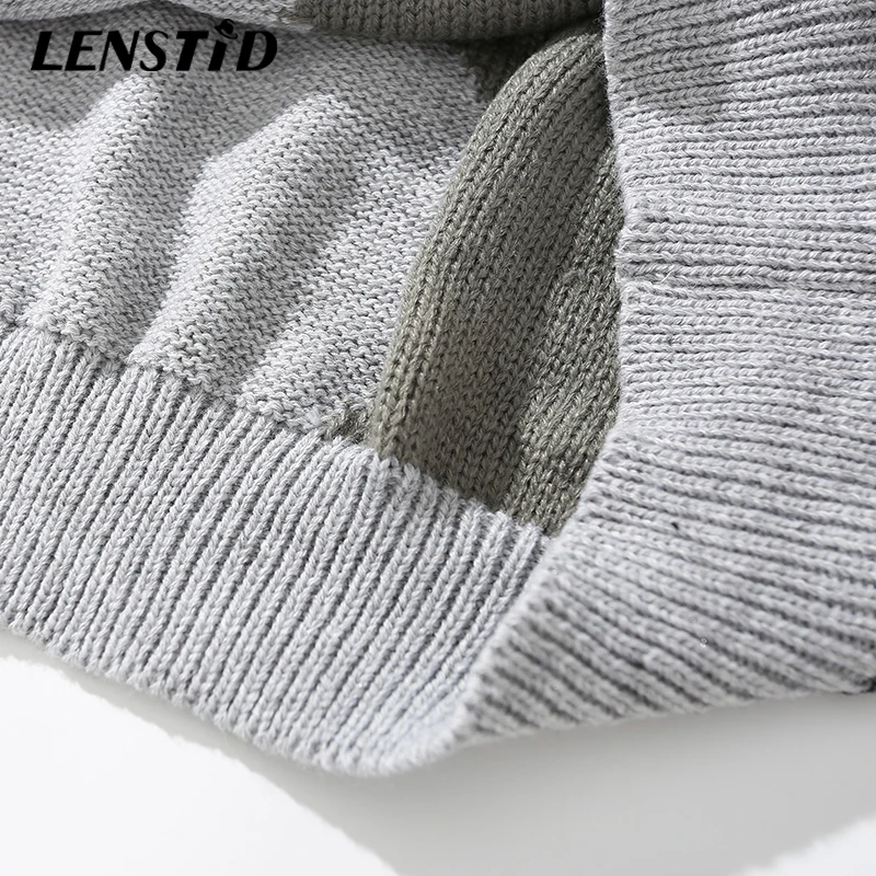 LENSTID Мужской трикотажный джемпер в стиле хип хоп камуфляжный лоскутный свитер