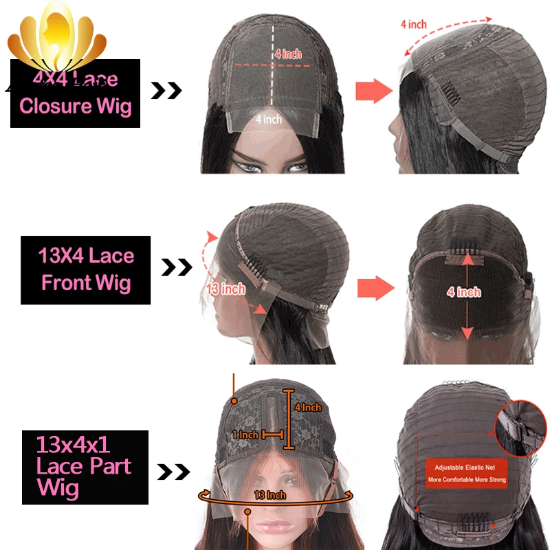 

Transparent Chestnut Brown Straight 13x4 Lace Front Human Hair Wigs Remy Hair Straight Wig Lace Closure Wig For Black Women