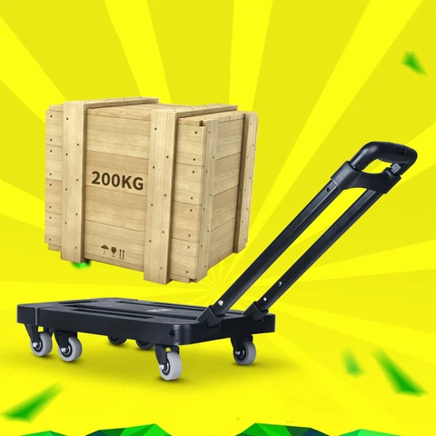 Портативная металлическая складная тележка для перевозки багажа из ПП для автомобильных аксессуаров для путешествий, багажа, прицепа, регулируемой ручкой - изображение