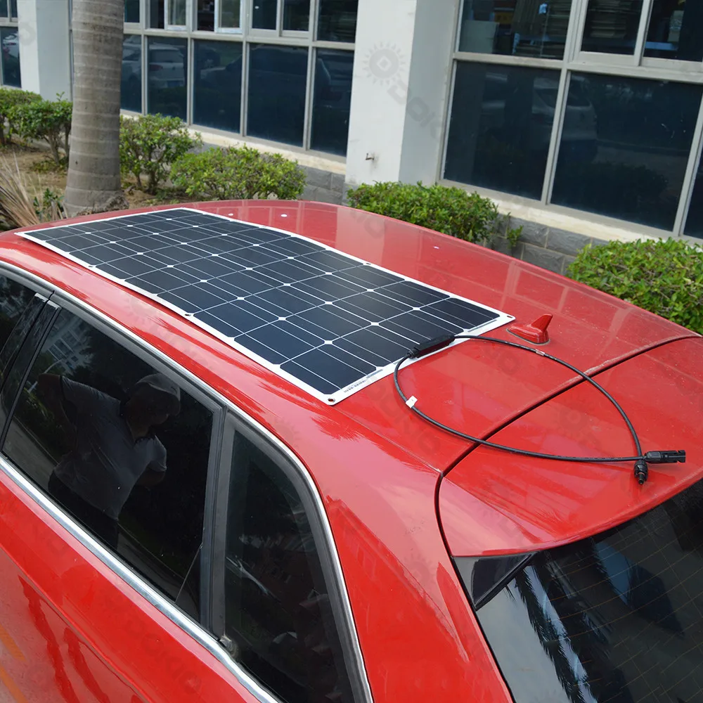 Najtaniej Dokio 18V 10pc 100W Elastyczny Panel Słoneczny Panel Słoneczny Monokrystaliczny Do Samochodu/domu Wodoodporny ładunek 12V 1000W Panel Słoneczny
