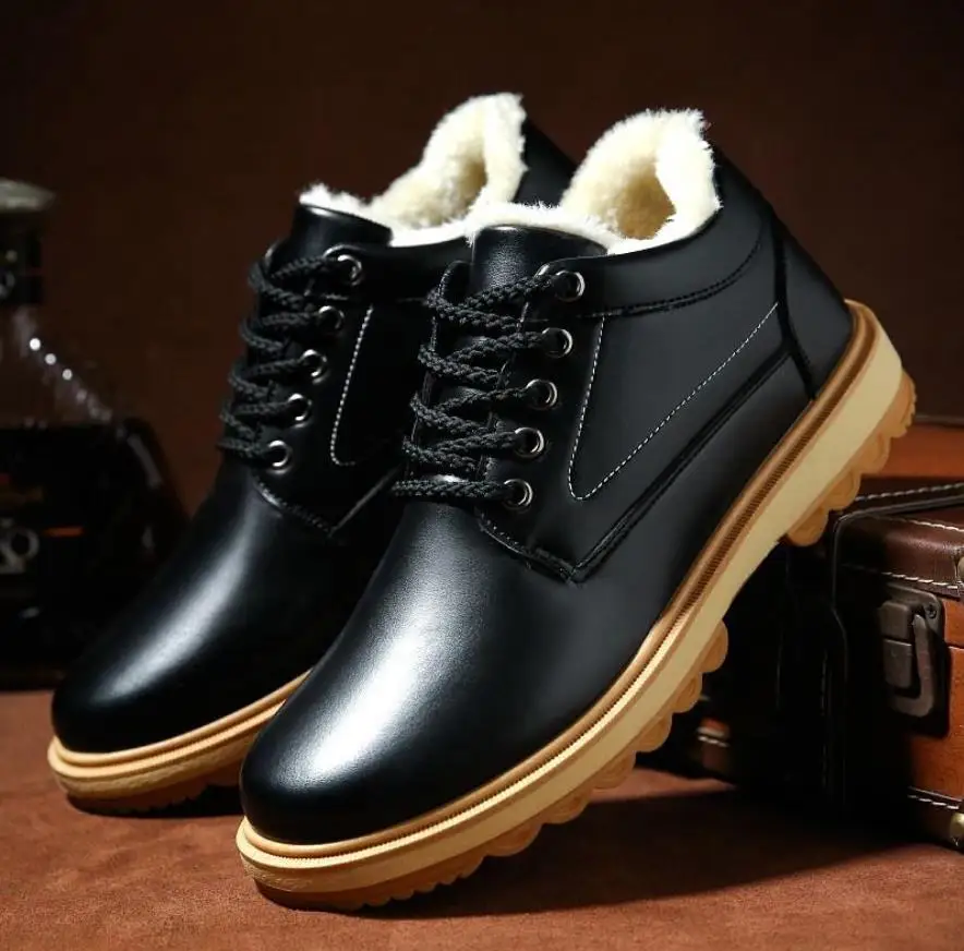 

Botas Hombre 2021 Merk Winter Mannen Snow boots Lederen Outdoor Mannelijke Warme Sneakers Enkel Werken Schoeisel Chaussure Homme