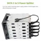 18AWG провода Molex 4pin IDESATA 1 до 5 SATA 15Pin жесткого диска Питание разветвитель кабеля для DIY (сделай сам) разъединить 18AWG 4-контактный до 15-контактный разъем питания