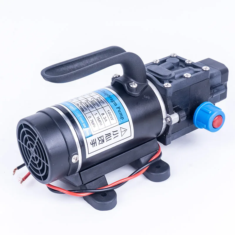 12V 100W 1.1Mpa 130PSI 8.3A 8L/мин сельскохозяйственный Электрический микро водяной насос водяная пленка высокого Давление самовсасывающий насос