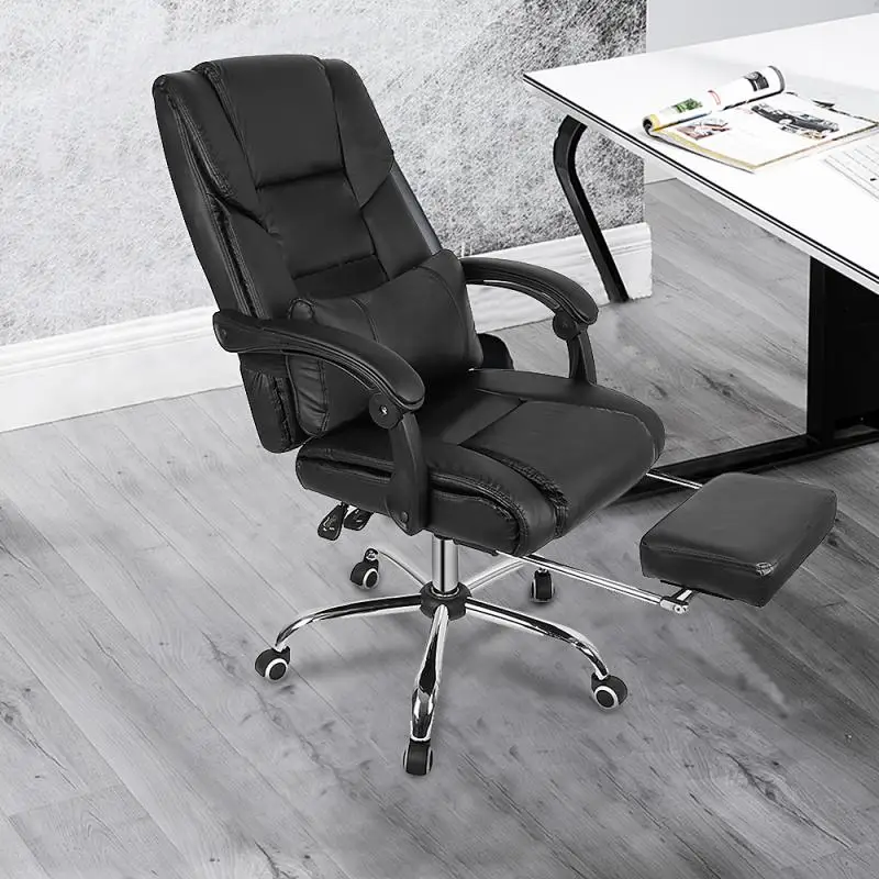 

Adjustable Height Ergonomic Comfortable Office Boss Chair Luxury Wing Guard Boss Chair With Waist Pillow Reclining Chair HWC