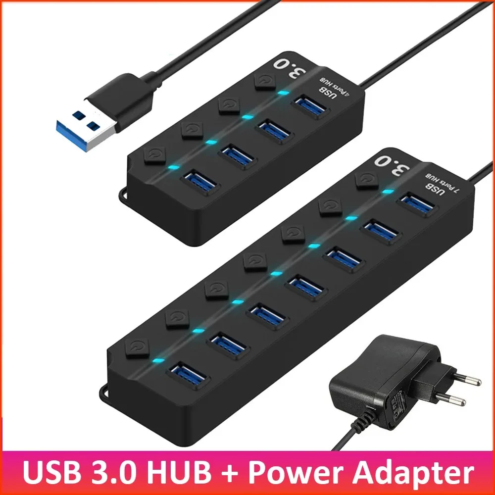 USB-разветвитель 3 0 4 - 7 портов высокоскоростной мульти-разветвитель с внешним