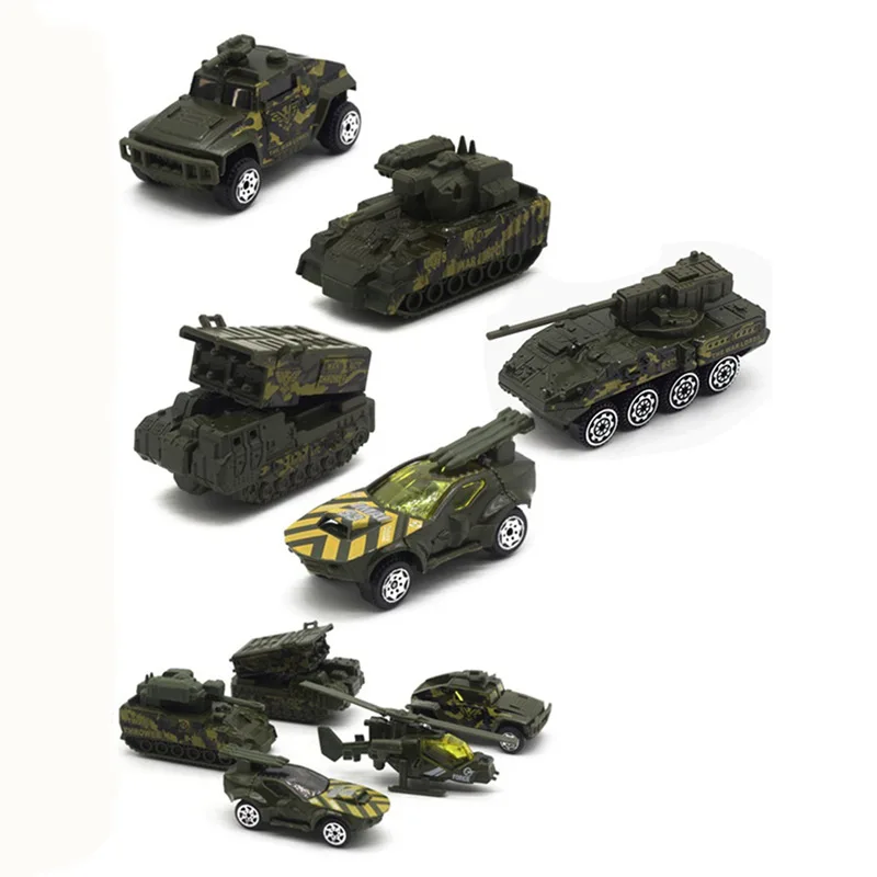 

5 piece set tank model Hot 1:64 alloy car children educational toy car Christmas birthday gift Model: Ran