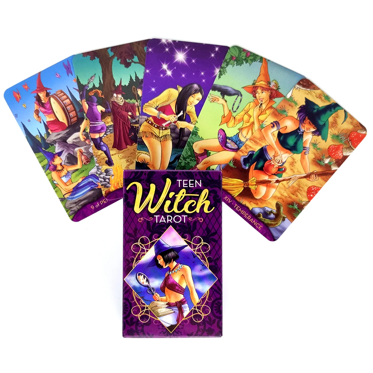 

2021 New Teen Witch Tarot Cards And PDF Guidance Divination Deck Entertainment Parties Board Game Support Drop Shipping 78 Pcs