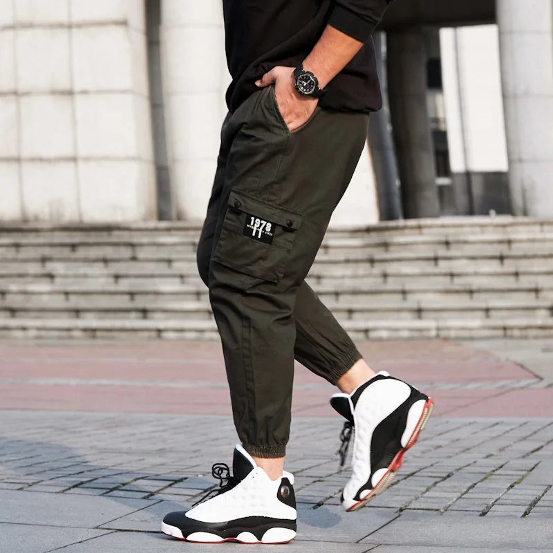 Размера плюс 8XL Для мужчин брюки карго Повседневное с эластичной резинкой на