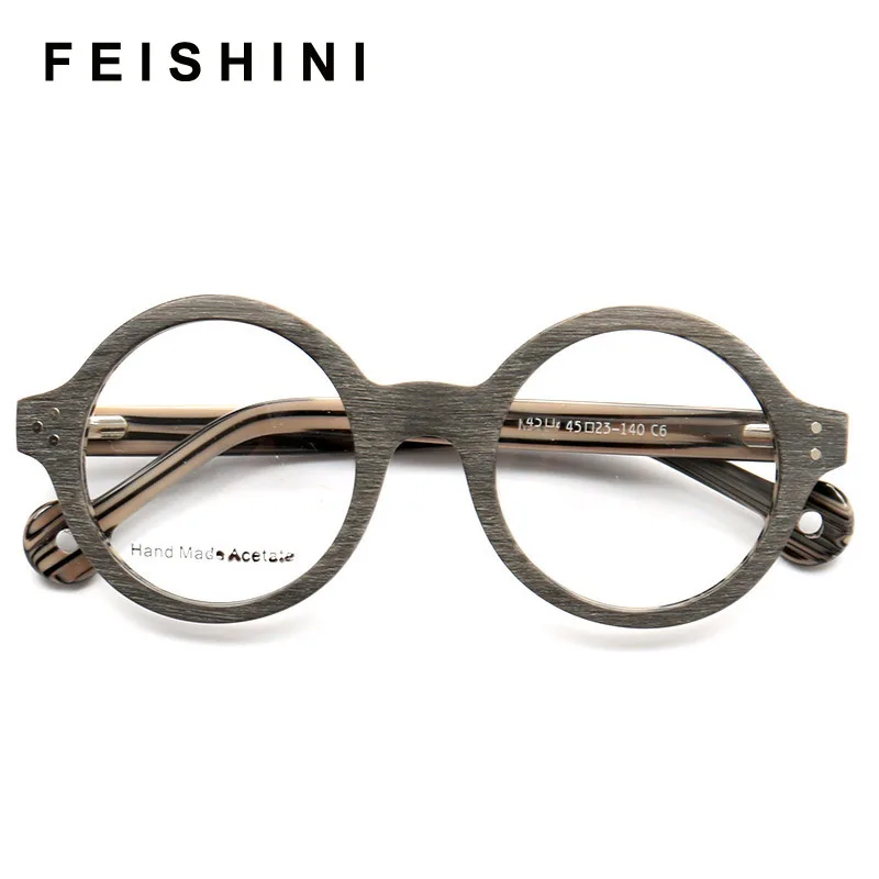 Очки Feishini в винтажном стиле для мужчин и женщин круглые оптические аксессуары