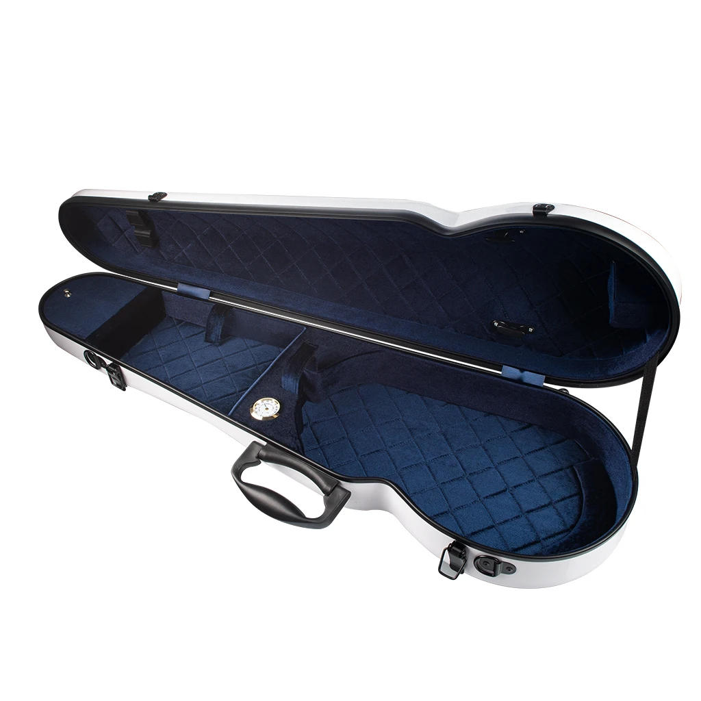 LOMMI 4/4 Violin Carbon Fiber Triangle Box Violin Box Violin Triangle Case With Hygrometer Hard Violin Case Strong Protection WH enlarge