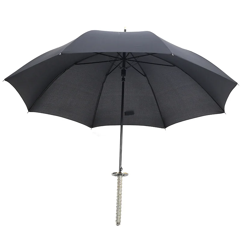 Katana Sword Umbrella Long Handle Windproof Business Uv Protection Umbrella Black Large Sombrilla Playa Rain Gear BD50UU
