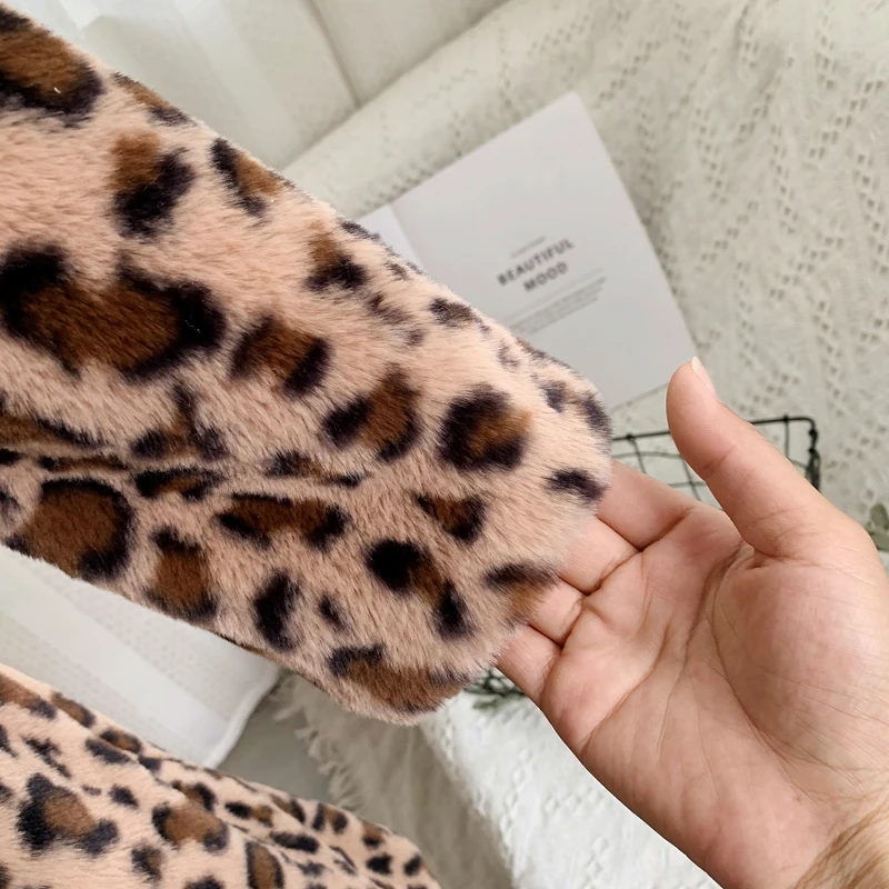 Savabien Leopard Furry Long Fake Fur Coat Long Sleeve Lapel Faux Fur Jacket Vintage Harajuku Runway Outerwear Festival Coats