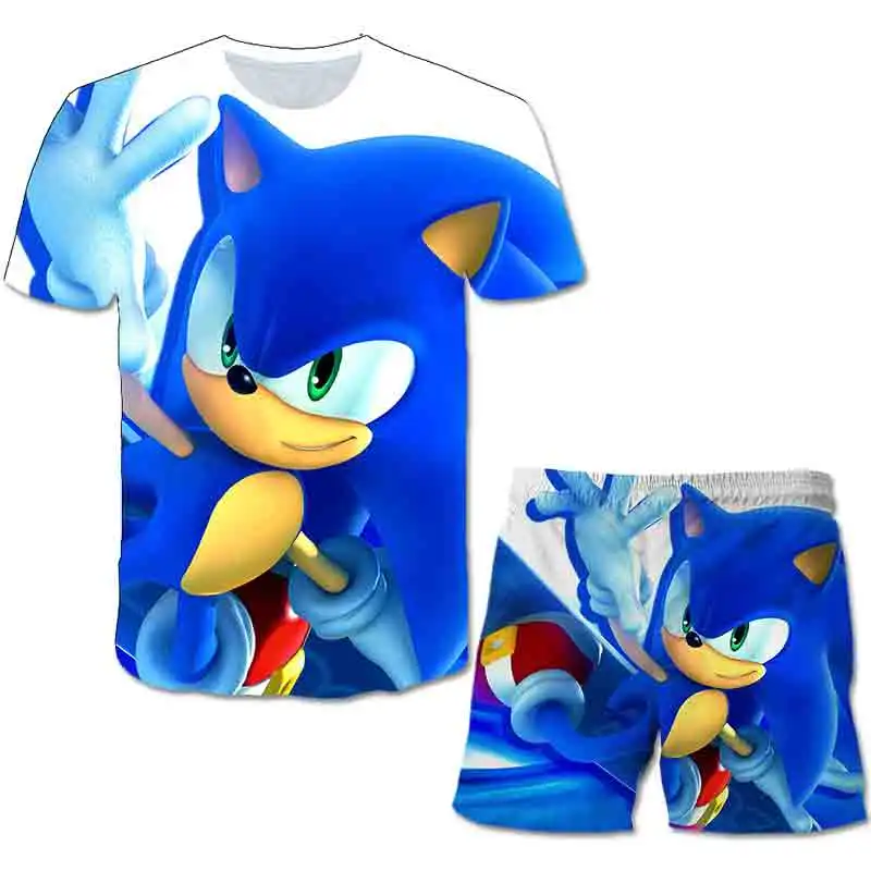

Summer T Shirts And Shorts Kids Clothes Sonic 3d Print Suits Toddler Girls Sets Top+shorts 2pcs Sets Sports Suit Casual Baby Set
