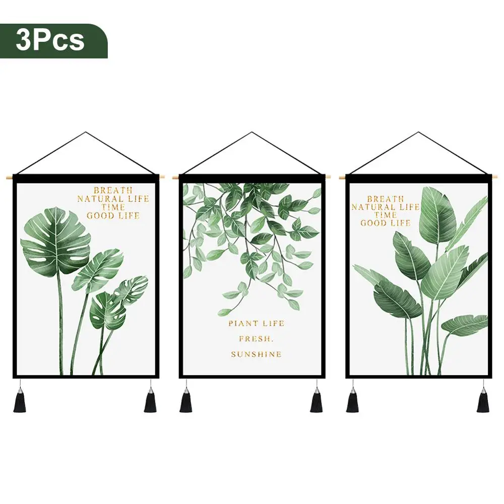 3 шт. Северный гобелен зеленый Растительный картина для украшения гостиницы