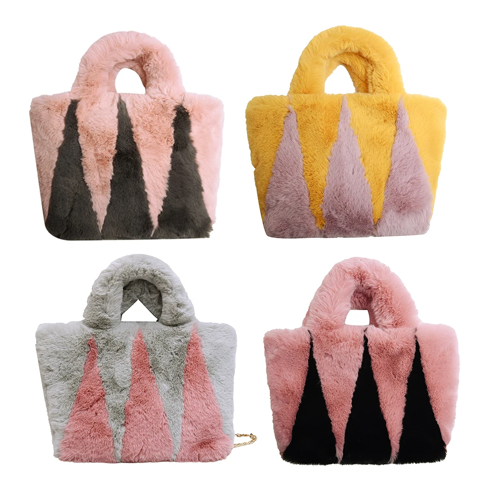 Women Soft Warm Plush Handbags Fluffy Underarm Bags Ladies Daily Leisure Shoulder Top-Handle for Shopping |