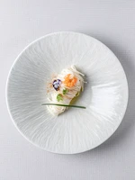 white blue ceramic plate dishes steak plate italian pasta dish household deep plates white western cuisine plate nordic