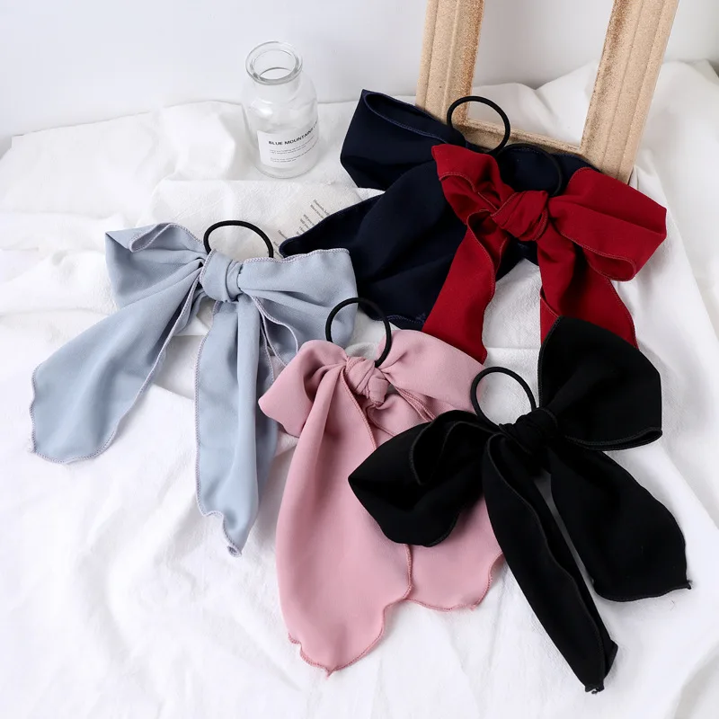 Модная шифоновая эластичная резинка с бантом резинки для волос повязка на голову