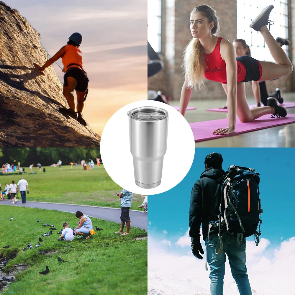 

900ml Stainless Steel Tumbler Cup 30 Oz Double Wall Vacuum Flask Insulated Beer Cup Drinking Thermoses Coffee