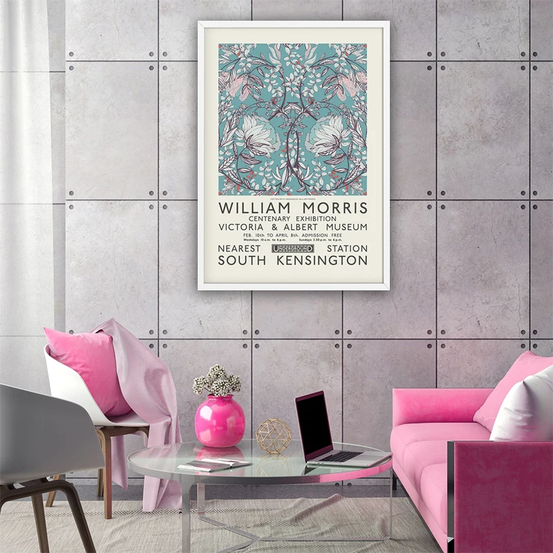 

William Morris Canvas Print The Victoria and Albert Museum Exhibition Poster London Underground Art Nouveau Painting Wall Decor
